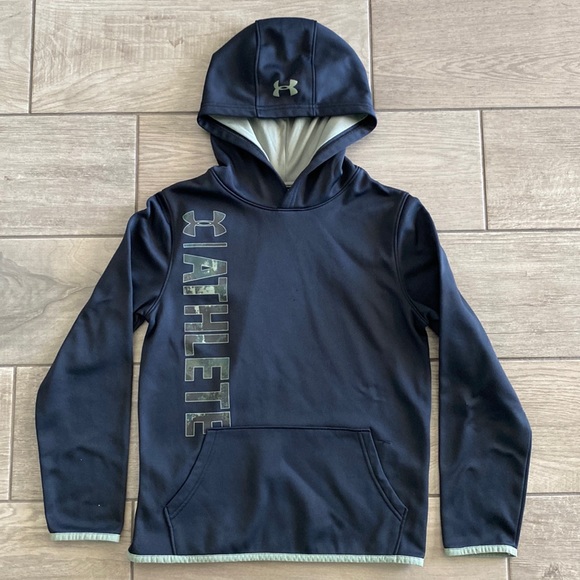 Boys Under Armour Black Hoodie/Pullover with Camo Athlete Graphic - Picture 1 of 10